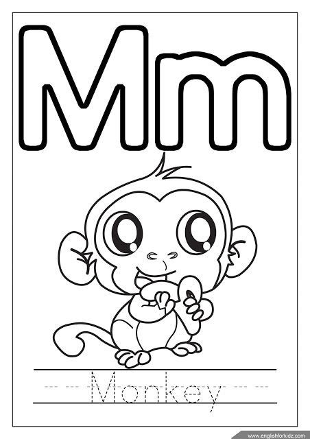 Letter M Coloring Monkey Coloring Alphabet Coloring Page Alphabet