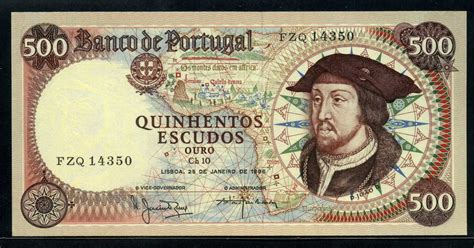 Portugal Currency 500 Escudos Banknote 1966 King João Ii Of Portugal