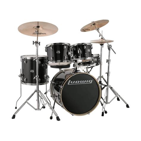 Ludwig Element Evolution 101214205x14 5pc Drum Kit Black Sparkle
