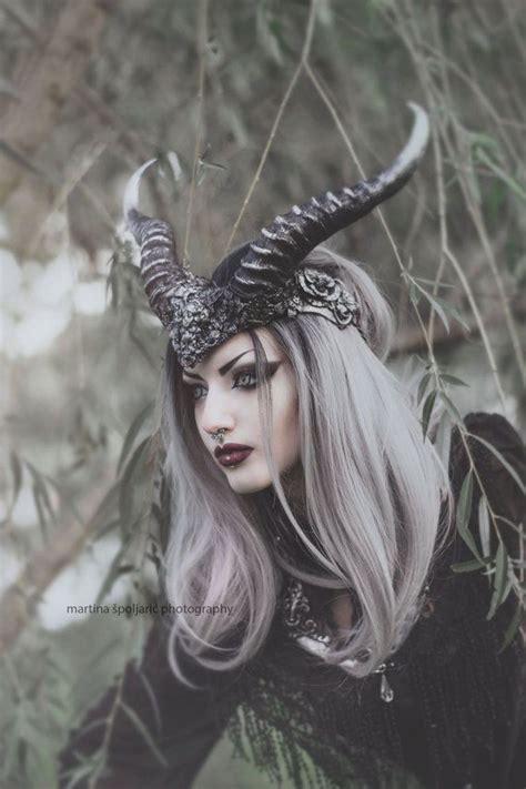 Silver Succubus Faux Horn Headdress Fantasy Costumes