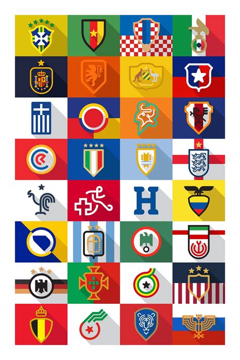 World Cup 32 Team Minimalist Logos Soccer Logo Football Logo Design