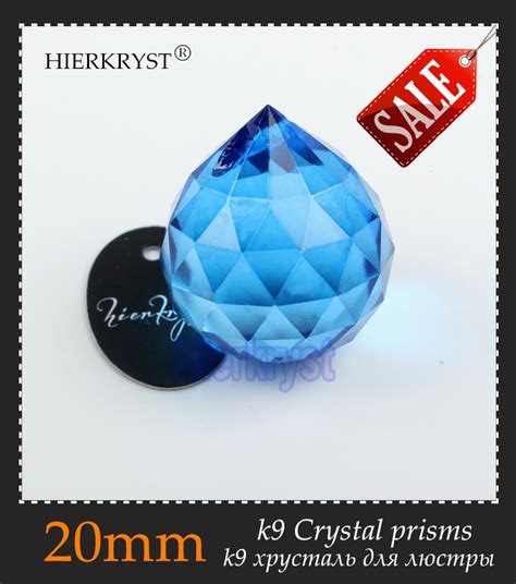 Hierkyst 20mm Blue Crystal Balls Suncatcher Prisms Pendants For