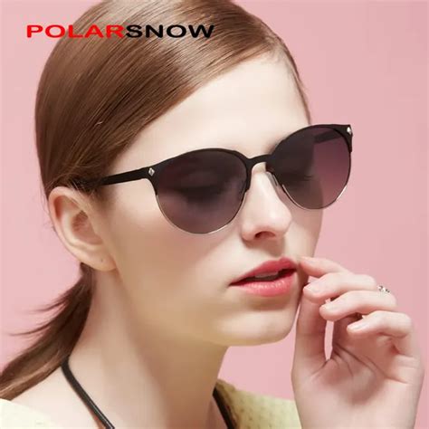 polarsnow women fashion polarized sunglasses round shape vintage oculos de sol feminino top