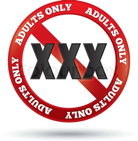 xxx adults only content sign vector button stock vector colourbox