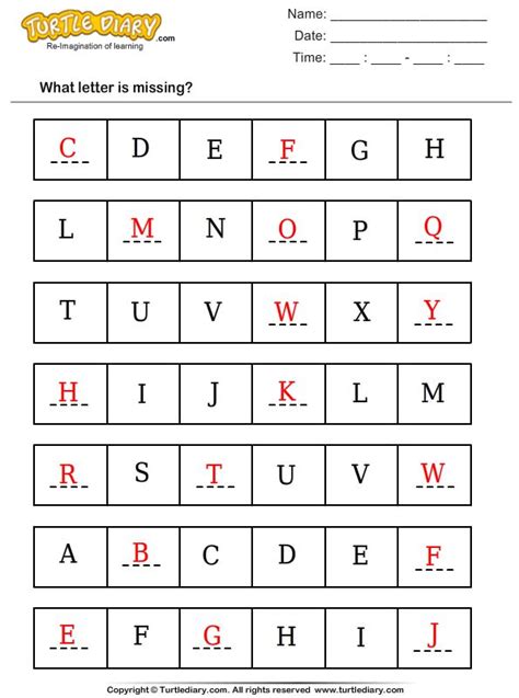 Fill In The Missing Letter Answer Worksheets Alphabet Worksheets