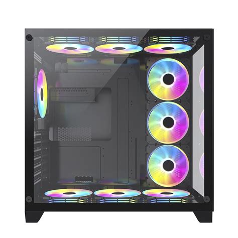 Gabinete Gamer Superframe Cube Mid Tower Vidro Temperado Atx Black Sem Fonte Sem Fan