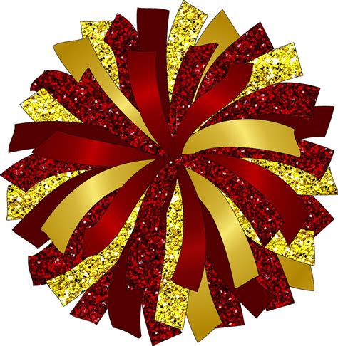 Custom Pom Glitter And Glam Pom Pom Digital Clip Art Maroon And Gold