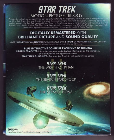 Star Trek Motion Picture Trilogy Box Set 2009 Paramount Blu Ray