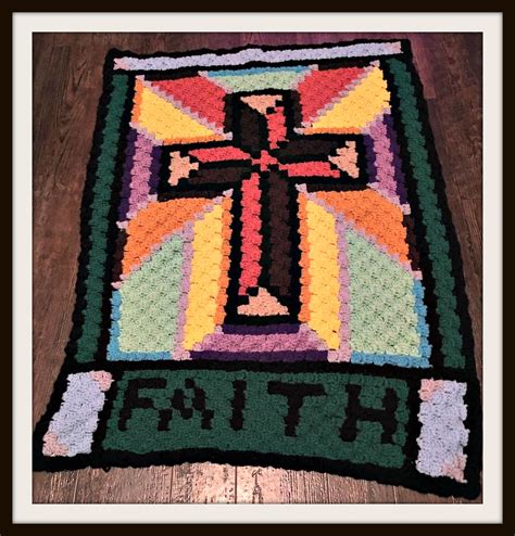 Stained Glass Childrens Afghan C2c Crochet Pattern