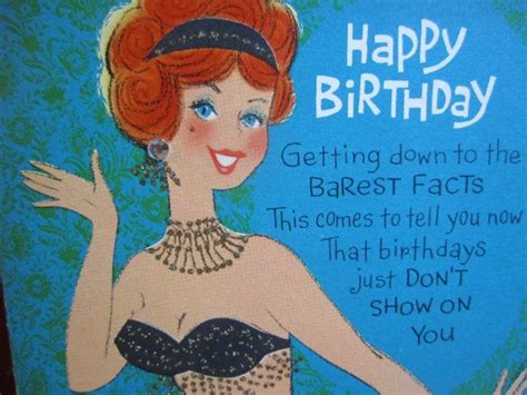 1960s Birthday Card Colorful Graphics Of Redheaded Etsy First