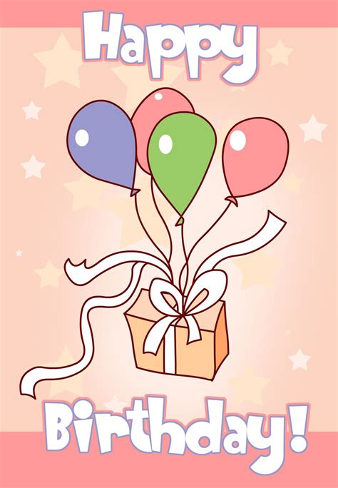 Free Printable Balloons And Cake Greeting Card Feliz Cumpleaños Niña