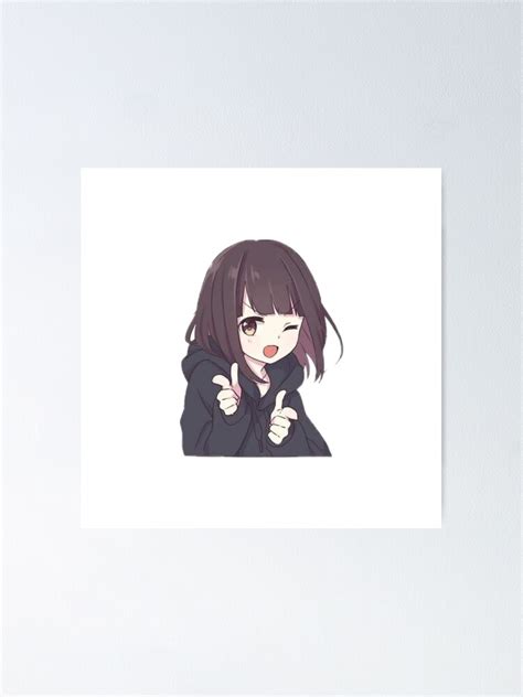 Cute Anime Girl Poster For Sale By Cstickers13 Redbubble