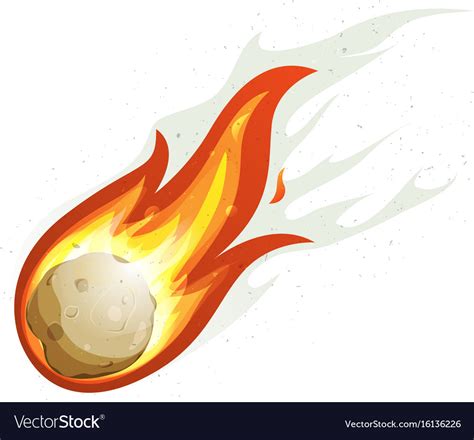 Cartoon Fireball And Comet Flying Royalty Free Vector Image
