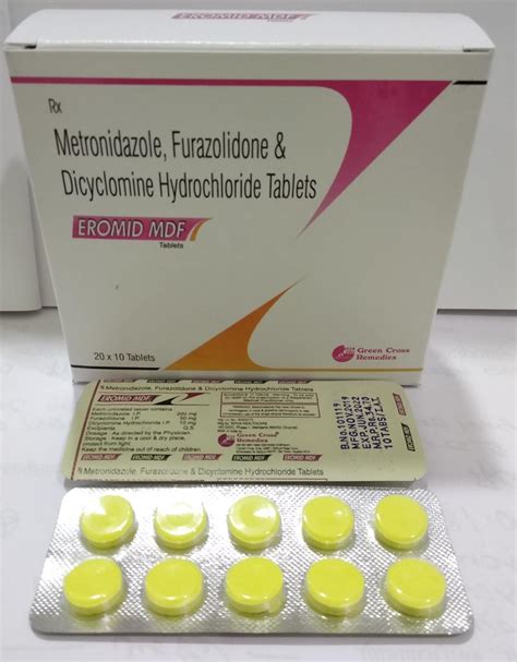 Metronidazolefurazolidonedicyclomine Tablet Eromid Mdf Quick
