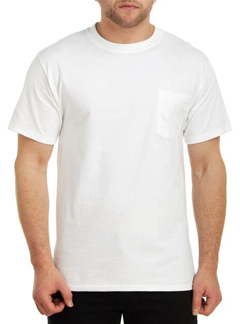 Hanes Hanes Mens Short Sleeve Beefy T Pocket Cotton T Shirts White