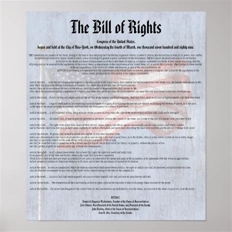 Us Constitution Bill Of Rights History Classroom Poster