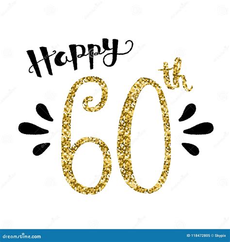 Happy 60th Birthday Card With Beautiful Details Royalty Free Stock