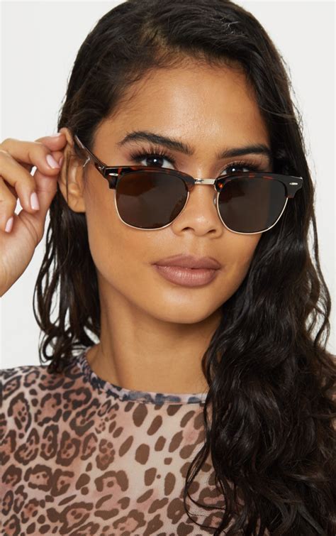 brown tortoiseshell wayfare sunglasses prettylittlething usa