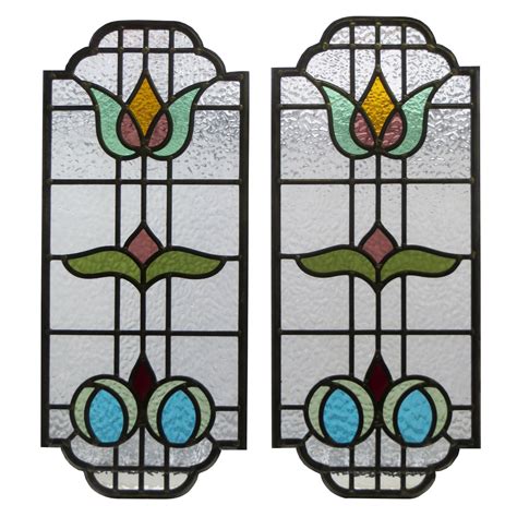 Free for commercial use no attribution required high quality images. Floral Art Nouveau Stained Glass Panels - From Period Home ...