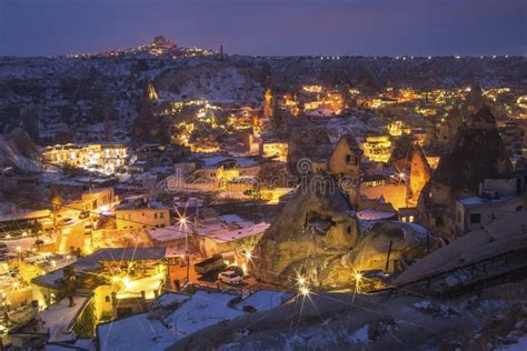 General View Of The Cappadocia At Night Stock Image Image Of