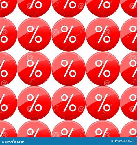 Discount Percent Red Sticker Seamless Wallpaper Pattern Stock Vector