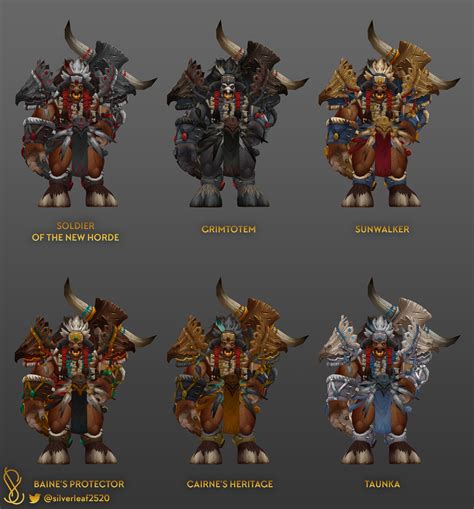 Tauren Heritage Armor Color Variations By Me R Wow