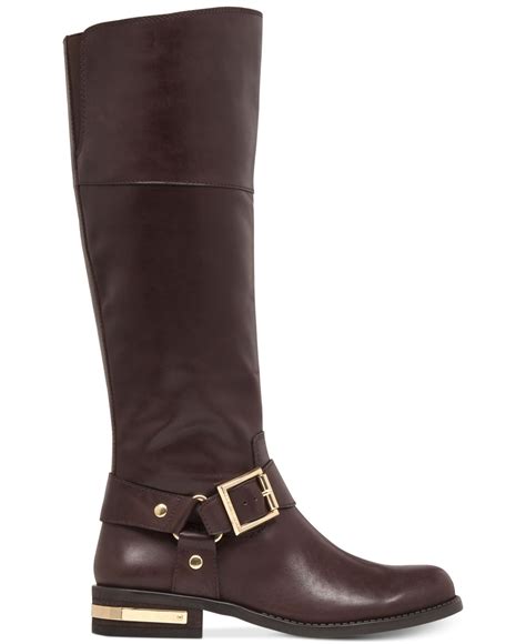 Vince Camuto Kallie Tall Wide Calf Riding Boots In Brown Lyst