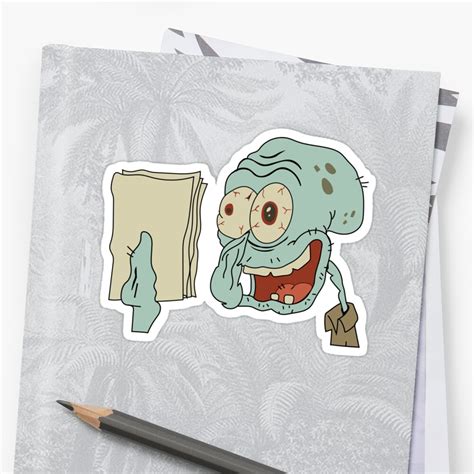 Crazy Squidward Sticker By Shaylikipnis Redbubble