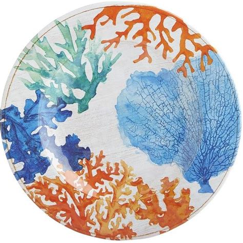 Pier 1 Imports Multi Colored Coral Reef Melamine Salad Plate Plates