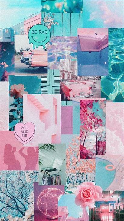 Aesthetic Collage Wallpapers Teal Happy Backgrounds Pool
