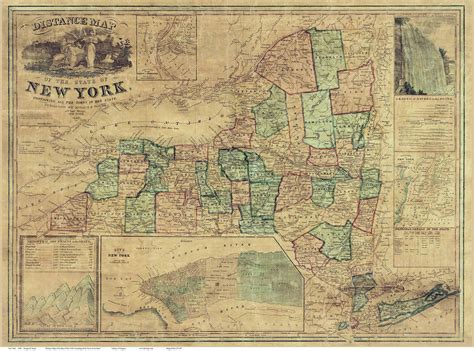 Laminated Map Reference Geography Map Of New York Pos