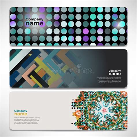 Vector Template Banners With Digital Technology And Internet Stock