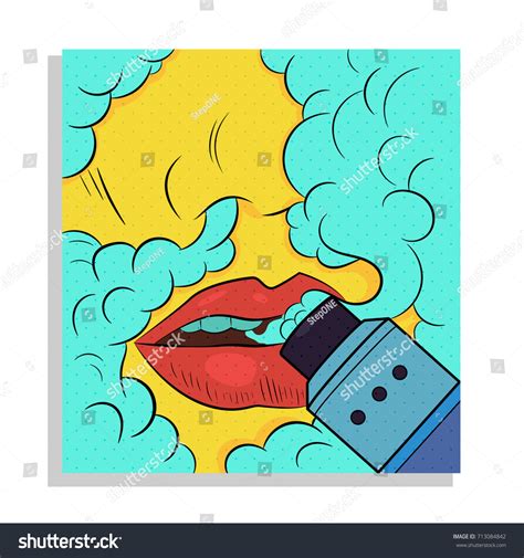 Pop Art Lips Smoke Drip Tip Stock Vector Royalty Free 713084842