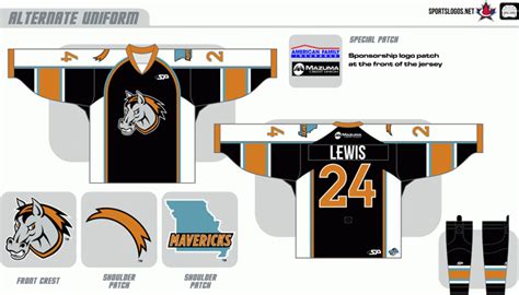 Missouri Mavericks Alternate Uniform Central Hockey League Cehl