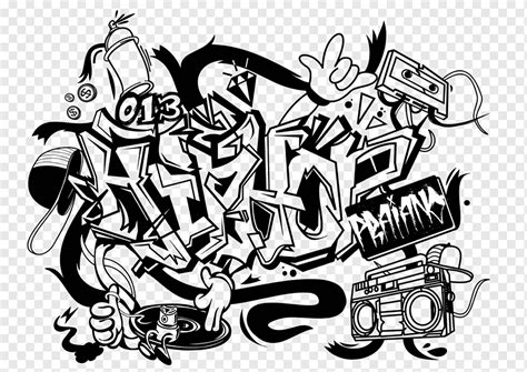 Grafite Hip Hop Desenho Rapper Art Dança Ao Estilo Hip Hop Texto