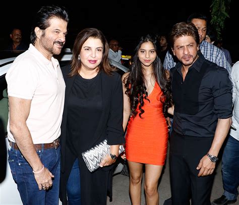 Anil Kapoor Farah Khan Kunder Suhana Khan And Shah Rukh Khan At Arth Opening Party