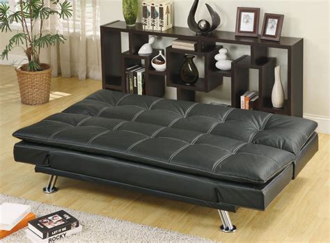 The arms fold up as arm rests, and there are 3 settings for the back to fold i got a black colour sofa bed. Black leatherette Sofa Bed Collection CO91B | Sofa Beds