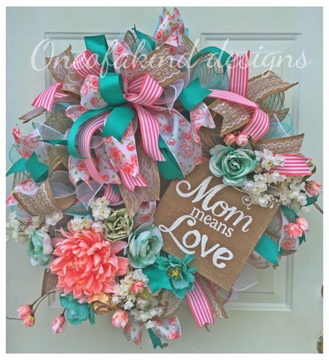 Mothers Day Deco Mesh Wreath Christmas Mesh Wreaths Spring Deco