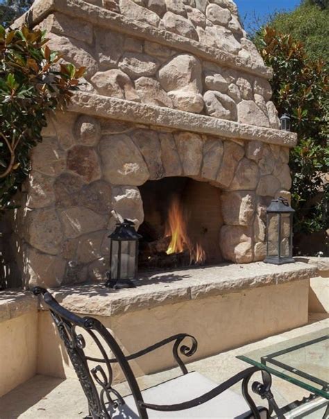 Stone Fireplace Dream Backyard Outdoor Living Luxurious Garden