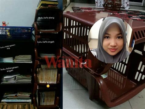 Rak buku minimalis untuk tampilan yang elegan: Wanita Ini Kongsi DIY Rak Buku Bajet Guna Bakul RM2 Kedai ...