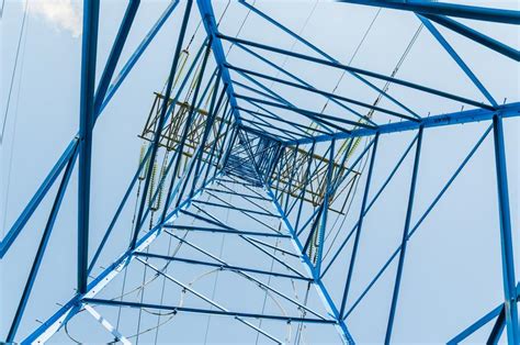 New Painted Power Line Masts Stock Image Image Of Industry Volt