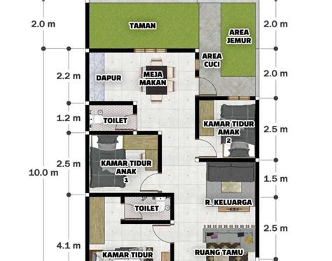 Gambar Dan Denah Rumah Kamar Ukuran X Meter Desain Rumah Minimalis Sederhana