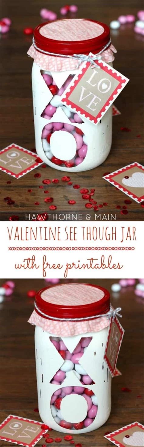 This board will give some romantic valentines gift ideas. Valentine's Day Mason Jar DIY Project (with FREE PRINTABLE ...