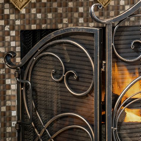 Home Loft Concepts Oxford 3 Panel Iron Fireplace Screen And Reviews Wayfair