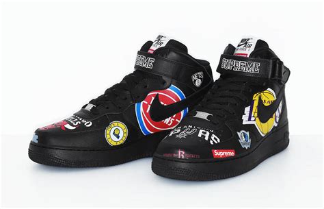 Supreme Nba Nike Air Force 1 Mid Black Snkrs Sneaker Bar Detroit