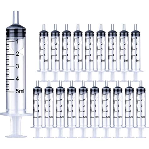 Buy 5ml Syringe 20 Pack Plastic 5ml Syringes With Luer Slip Tip