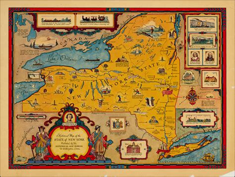 Historical Map Of The State Of New York Published By The Historical Map