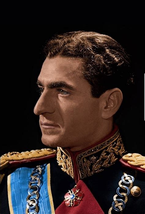 Colorized Portrait Of King Of Iranmohammad Reza Pahlavi Kungligheter