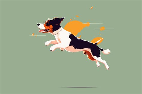 Dog Running Vector Illustration Graphic By Breakingdots · Creative Fabrica