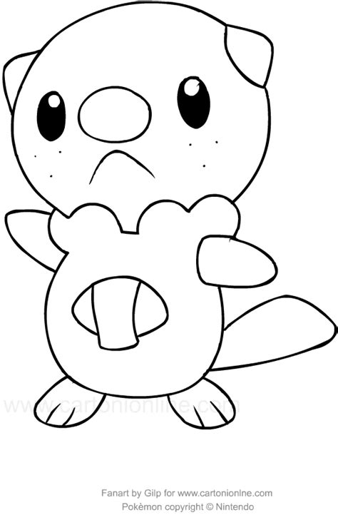 Stampa e colora disegni di pokémon e immagini di pokémon per bambini! Disegno di Oshawott dei Pokemon da colorare